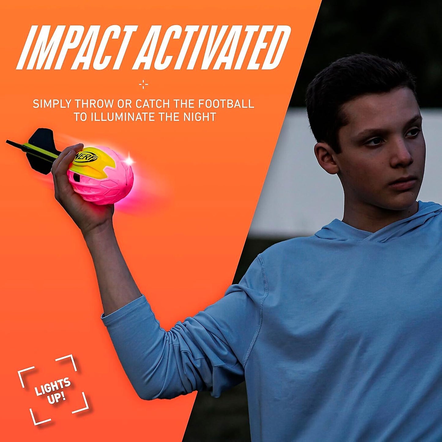 Nerf - Vortex Lightstrike Howler Foam Football Color Changing LED - Hasbro