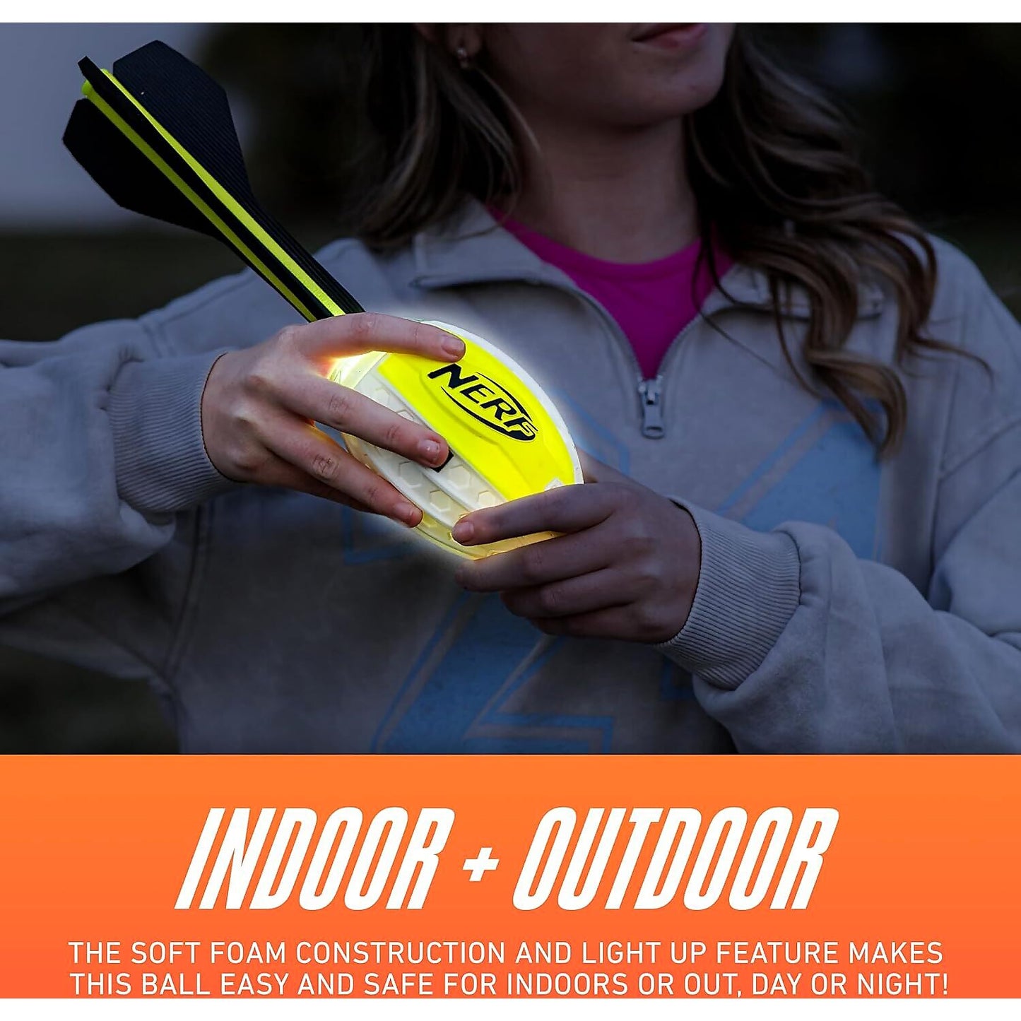 Nerf - Vortex Lightstrike Howler Foam Football Color Changing LED - Hasbro