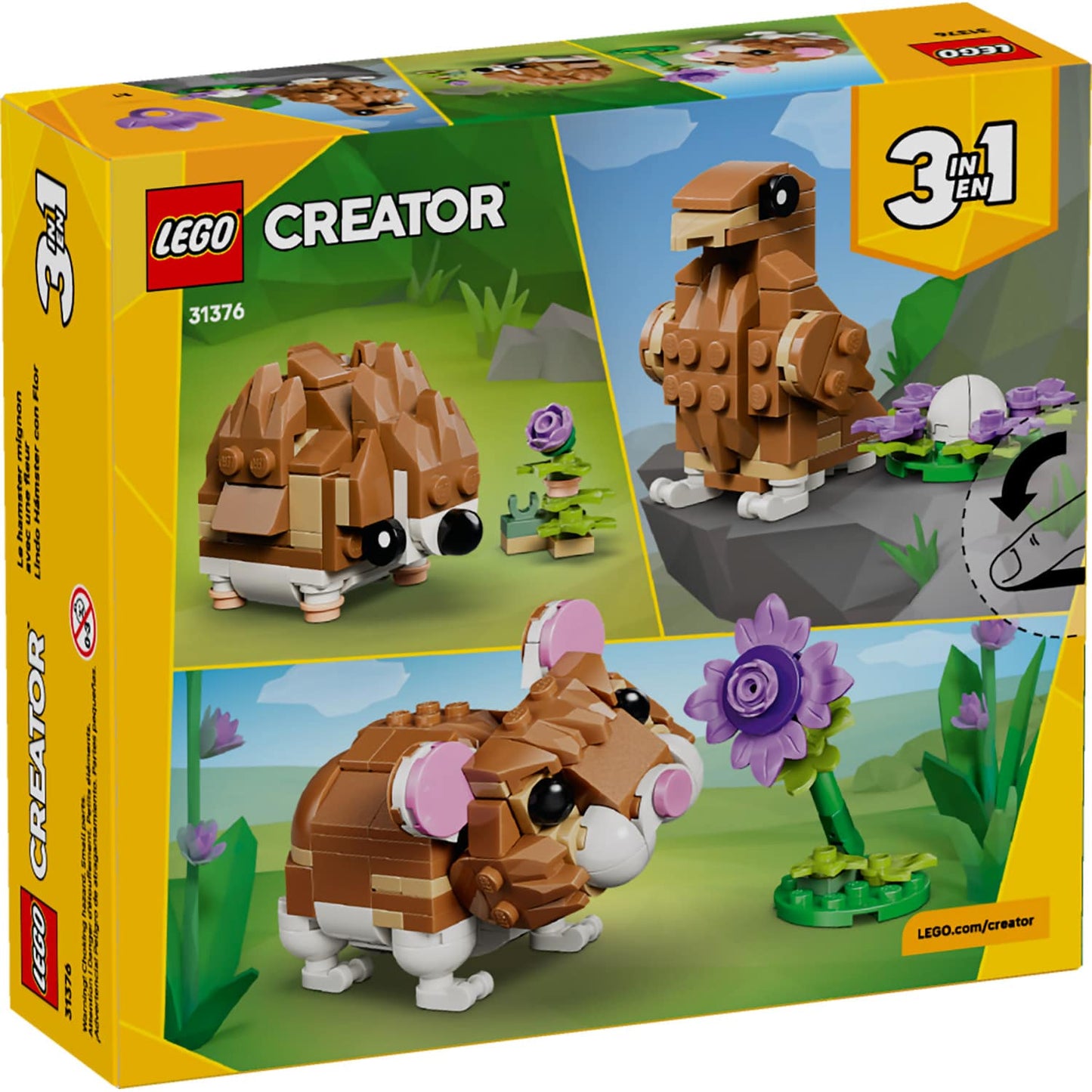 LEGO 31376 Cute Hamster with a Flower - Creator 3-in-1