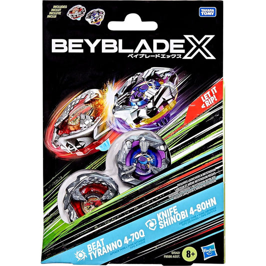 Beyblade -  X Beat Tyranno 4-70Q & Knife Shinobi 4-80HN Dual Pack Set