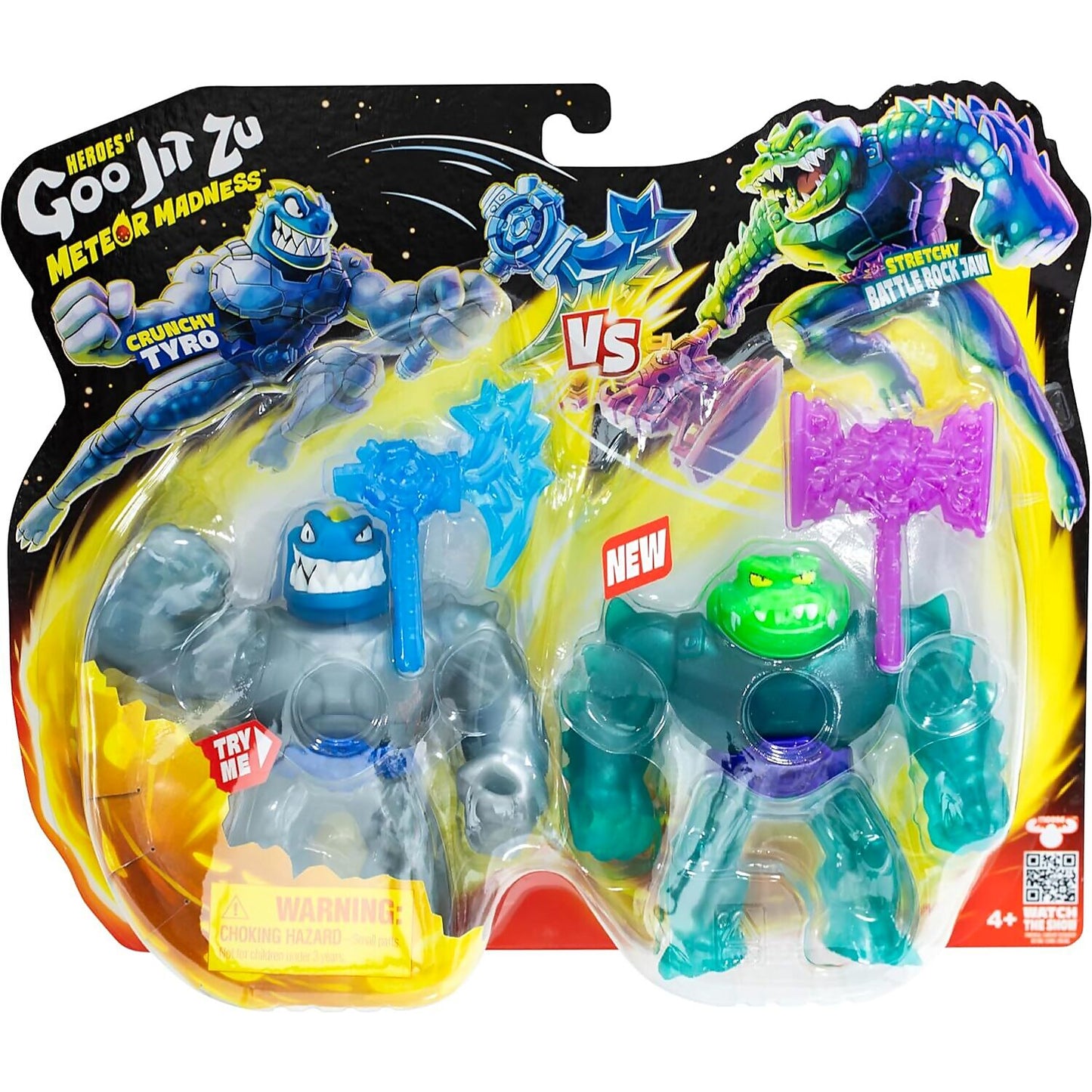 Heroes of Goo Jit Zu - Meteor Madness Vs Pack Crunchy Tyro Vs Stretchy Battle Rock Jaw