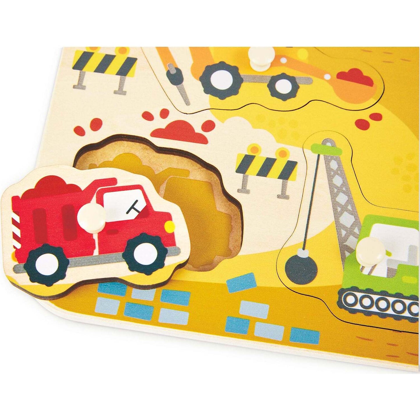 Hape - Wooden Construction Vehicle Peg Puzzle