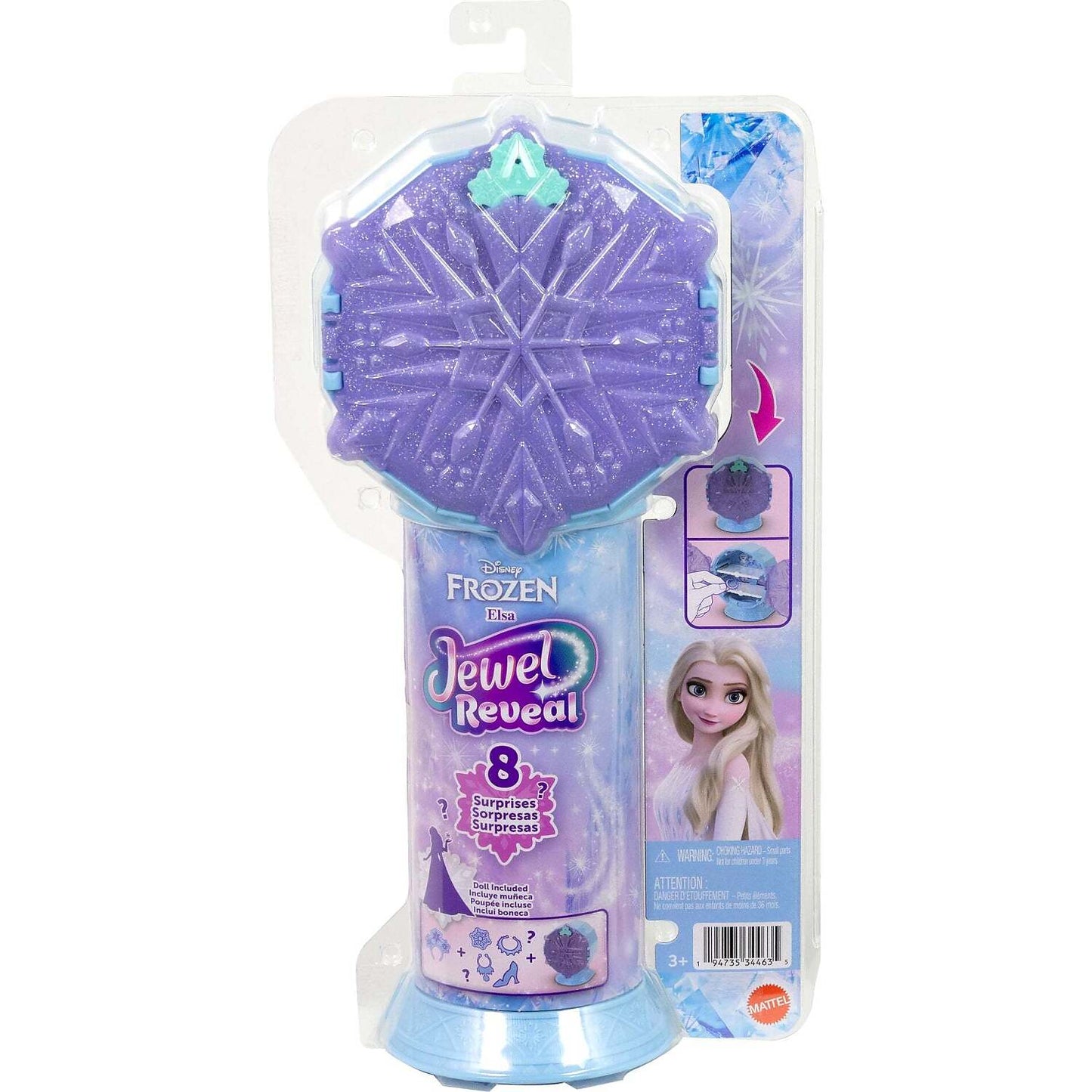 Disney -  Frozen - Jewel Reveal Elsa Fashion Doll with 8 Surprises - Mattel