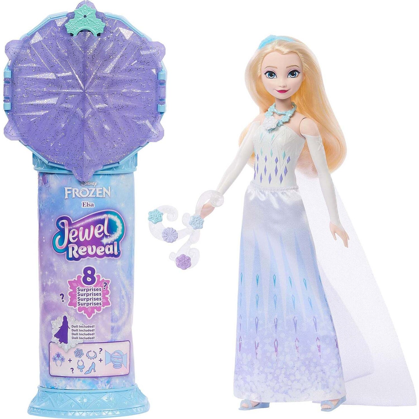Disney -  Frozen - Jewel Reveal Elsa Fashion Doll with 8 Surprises - Mattel
