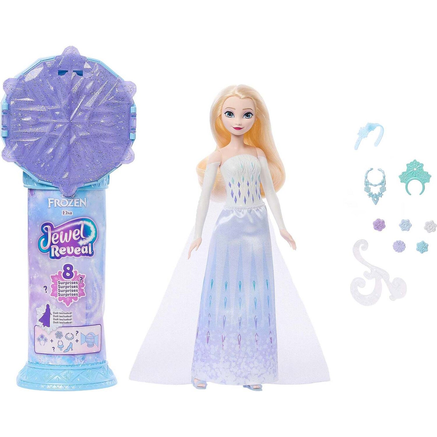 Disney -  Frozen - Jewel Reveal Elsa Fashion Doll with 8 Surprises - Mattel