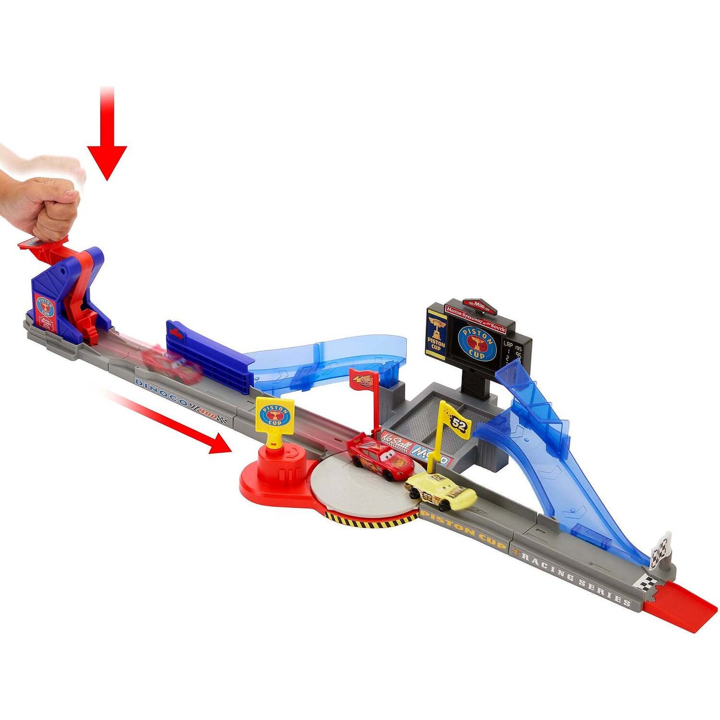Disney -  Pixar - Cars Piston Cup Stunting Speedway Track Playset with Lightning Mcqueen Toy Car - Mattel