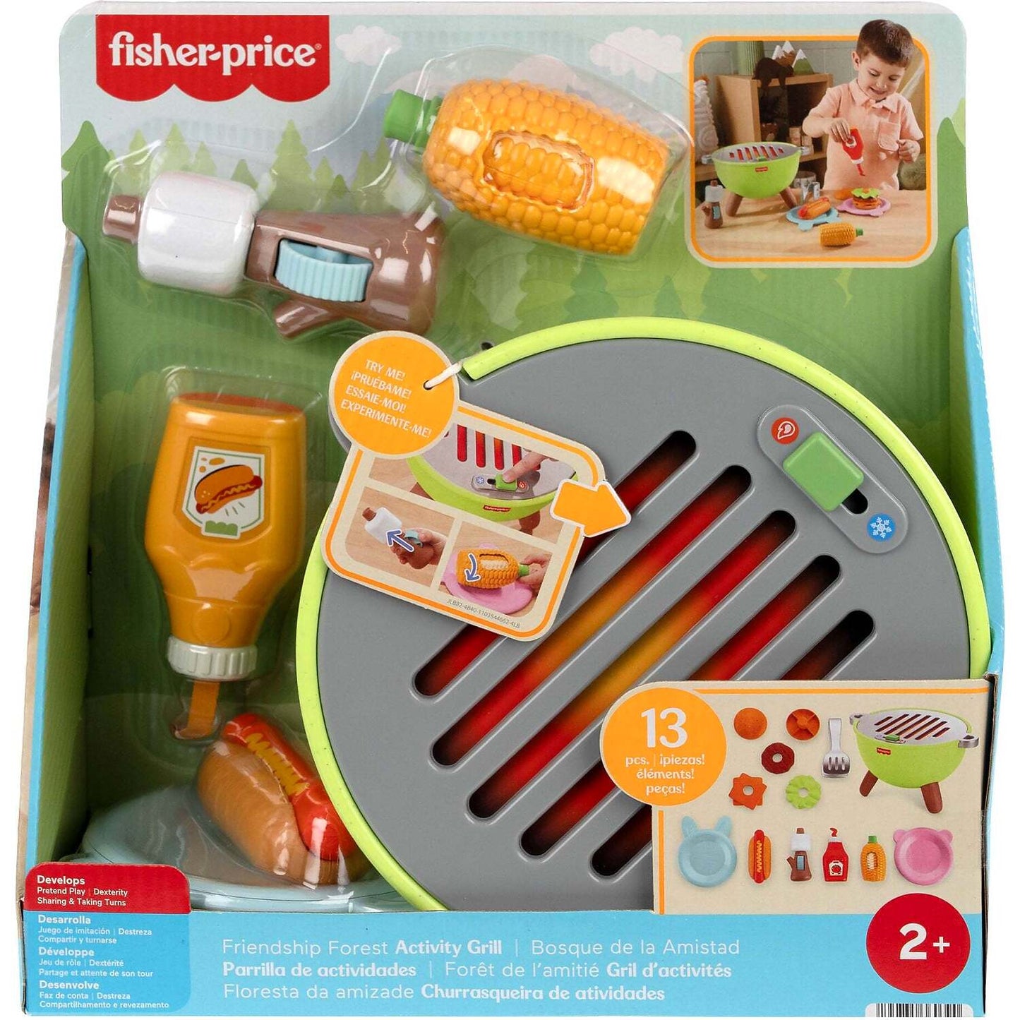 Fisher-Price - Friendship Forest Activity Grill Pretend Food Play Set - Mattel