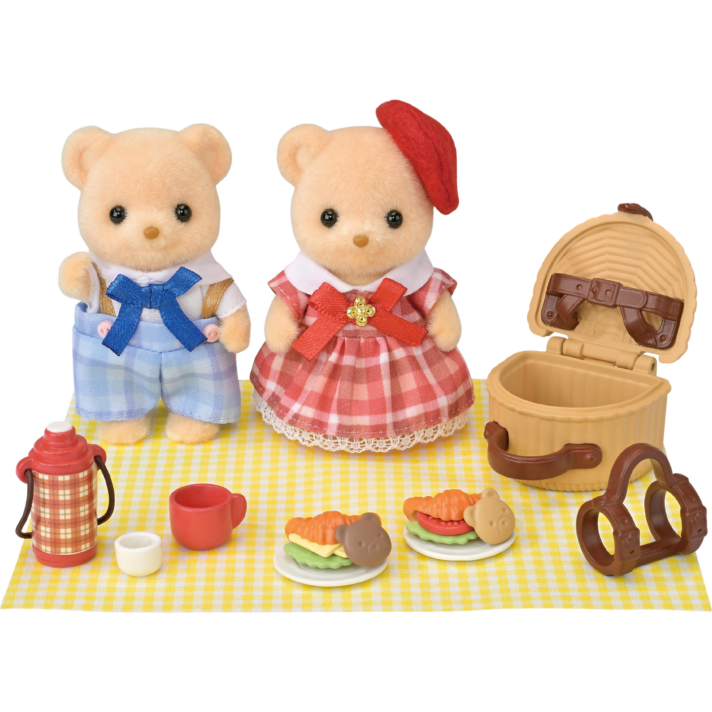 Sylvanian Families - Biscuit Bear Sister & Brother - Delicious Picnic Set