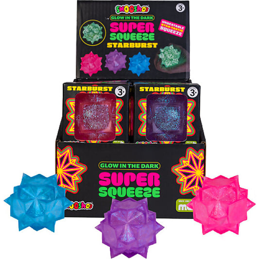 Smoosho's - Glow in the Dark Super Squeeze Starburst (1x Assorted Colour Chosen at Random)