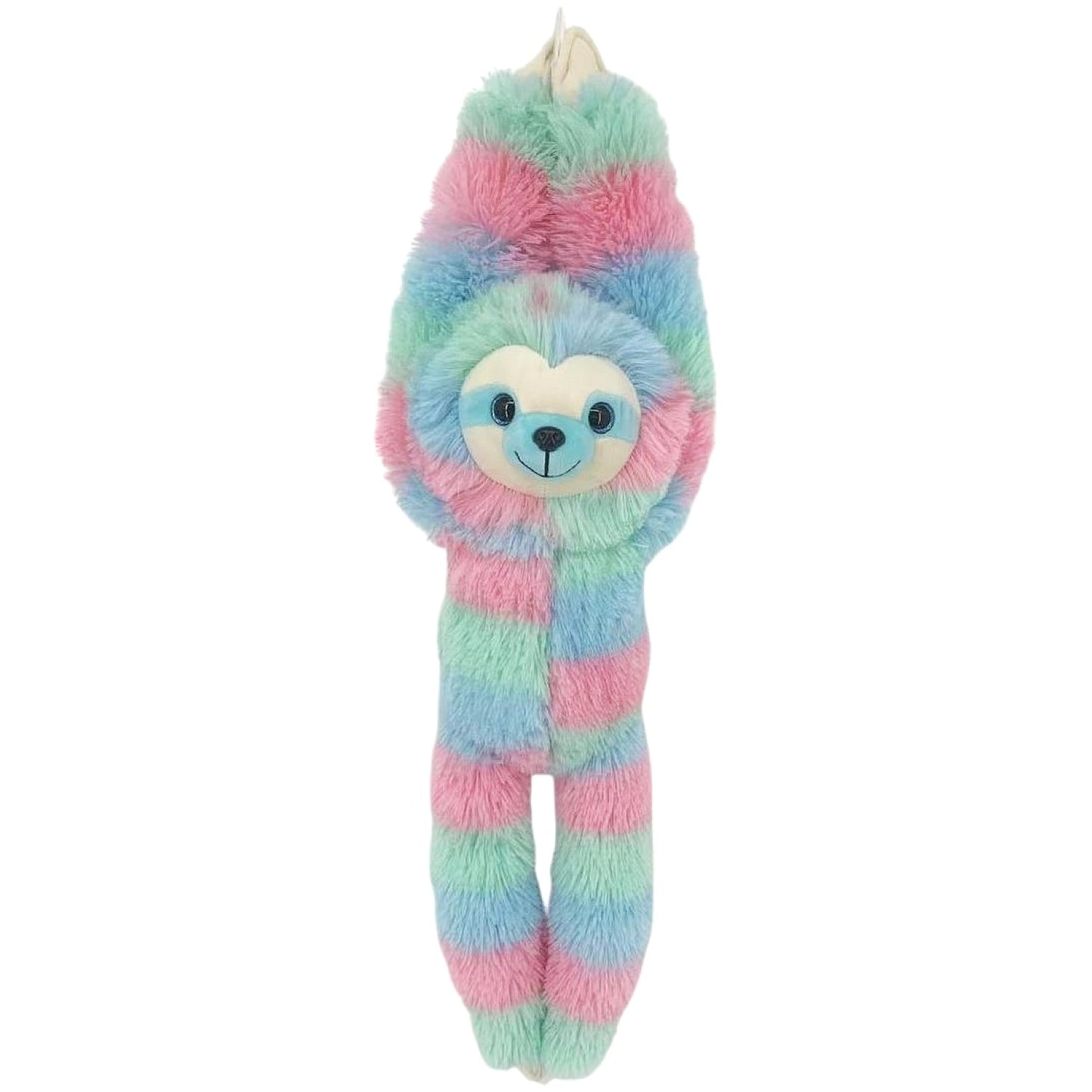 Cotton Candy - Plush Evelyn Hanging Sloth - Pink Blue Green