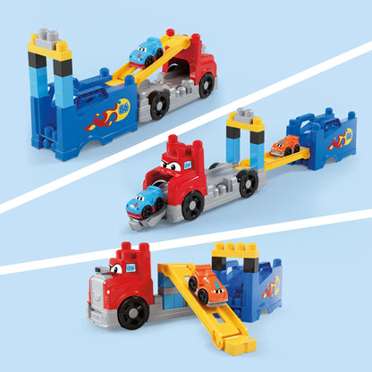 MEGA BLOKS - First Builders Build & Race Rig Toy Blocks - Mattel