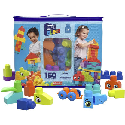 MEGA BLOKS - Fisher-Price Bigger Building Bag 150 Blocks - Mattel