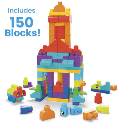 MEGA BLOKS - Fisher-Price Bigger Building Bag 150 Blocks - Mattel