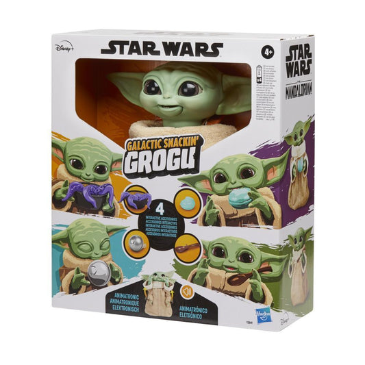 Star Wars -  Galactic Snackin Grogu 9.25-inch-tall Animatronic Toy Over 40 Sound And Motion Combinations Ages 4 And Up  Hasbro