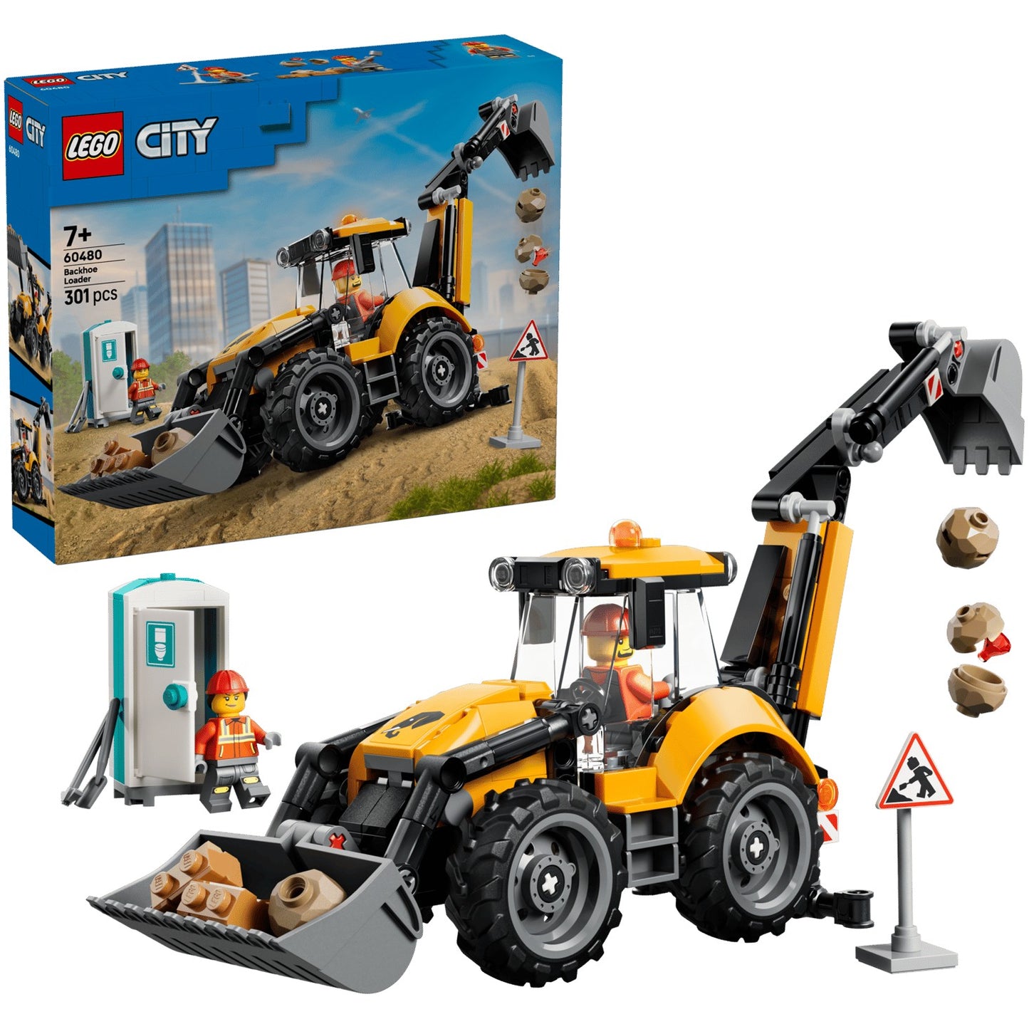 LEGO 60480 Yellow Backhoe Loader - City
