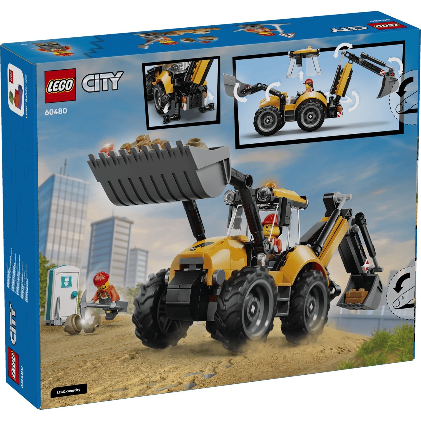 LEGO 60480 Yellow Backhoe Loader - City