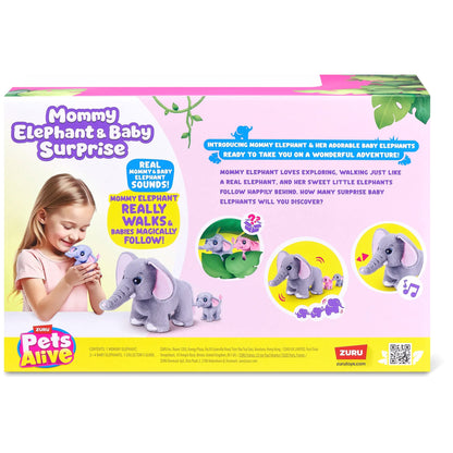 ZURU - Pets Alive Mommy Elephant & Baby Surprise with Sounds & Motion - Plush