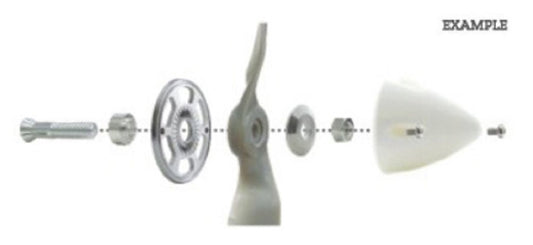 TY1 -  ELECTRIC SPINNER 38MM 4MM COLLET WHITE TY7723W