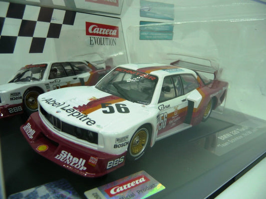 Carrera -  Evolution 1:32 - BMW 320 Turbo Team Schnitzer No56 Late 1980 - Slot Car Also Suits Scalextric
