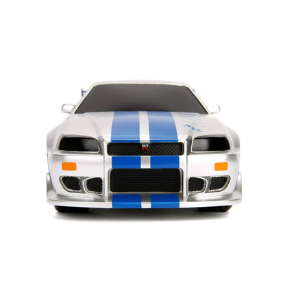 Fast & Furious -    Rc Brian's 2002 Nissan Skyline Gt-r (bnr34) (1:16) Remote Control
