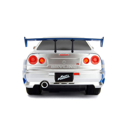 Fast & Furious -    Rc Brian's 2002 Nissan Skyline Gt-r (bnr34) (1:16) Remote Control