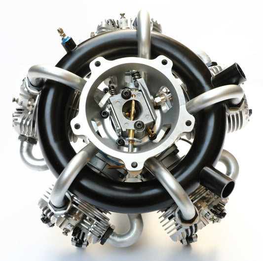NGH - 150cc 4 Stroke 5 Cylinder Radial Gas Engine with Electronic Ignition including  exhaust collector ring