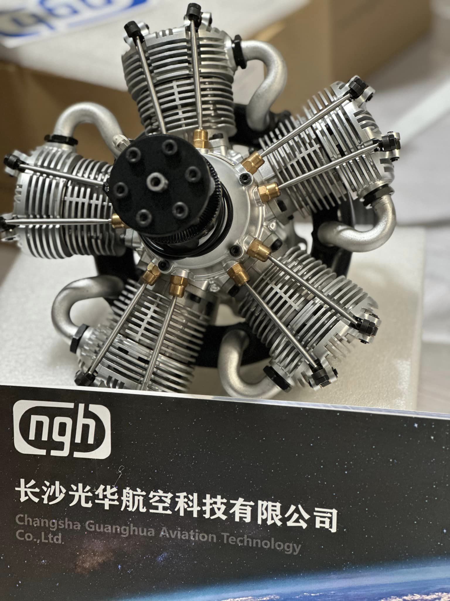 NGH - 150cc 4 Stroke 5 Cylinder Radial Gas Engine with Electronic Ignition including  exhaust collector ring