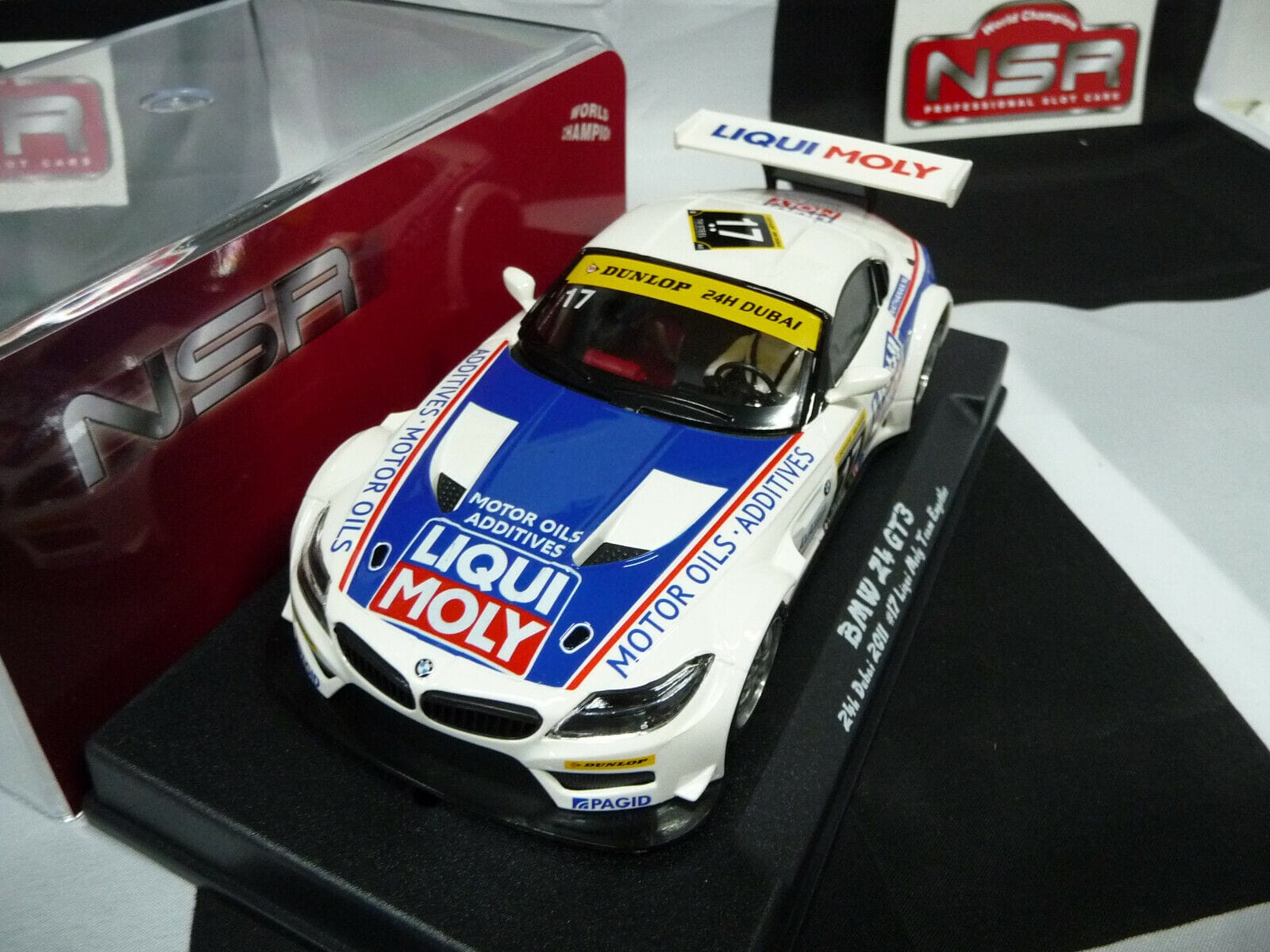 NSR - 1:32 0001AW BMW Z4 GT3 E89 Liqui Moly 24h Dubai 2011 slot car also suits scalextric/carrera