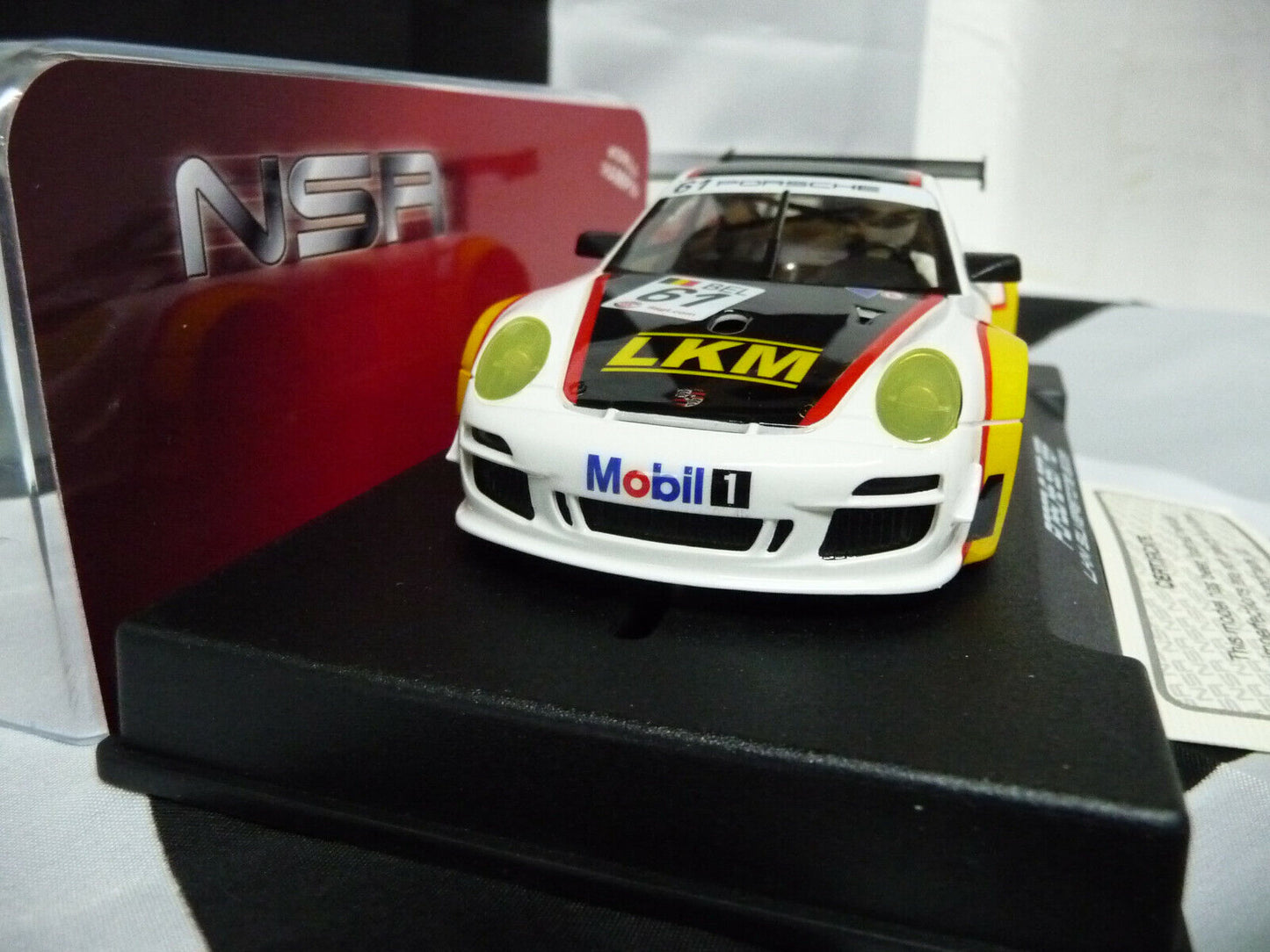 NSR 1:32 0055AW Porsche 997 GT3 LKM S/stone 2009 No.61 slot car also suits  scalextric/carrera