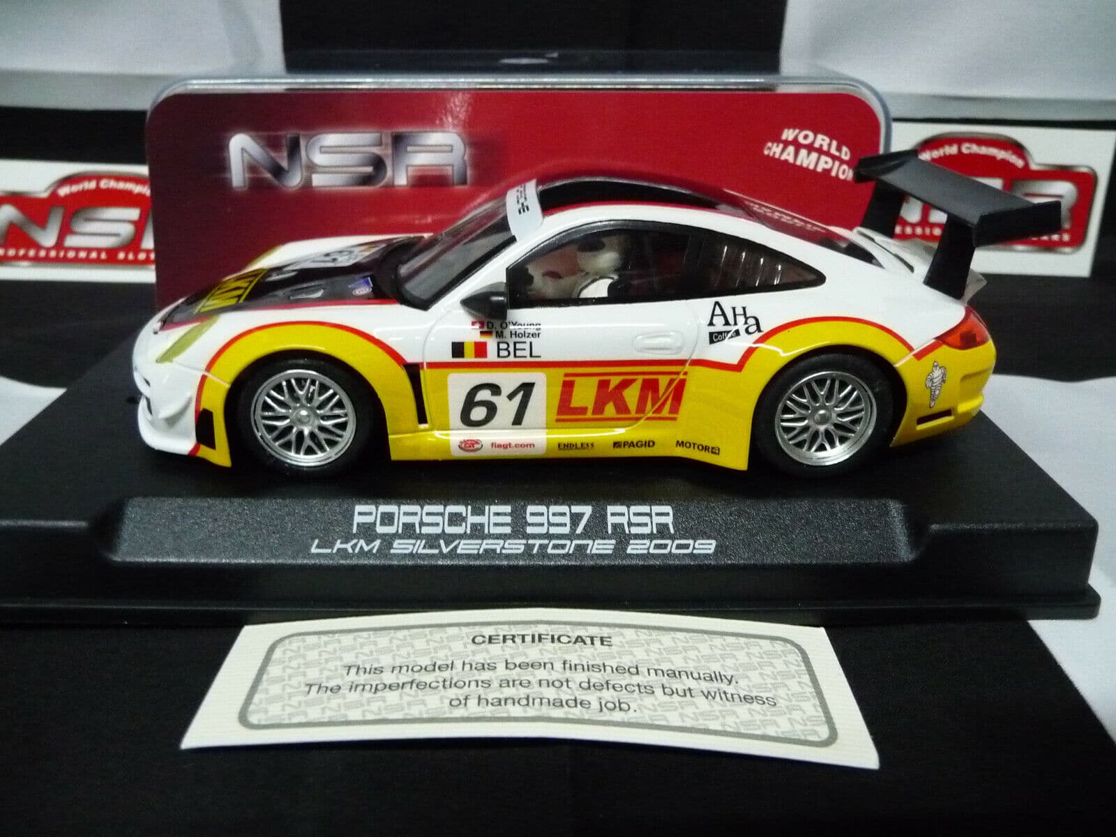 NSR - 1:32 0055AW Porsche 997 GT3 LKM S/stone 2009 No.61 slot car also suits scalextric/carrera