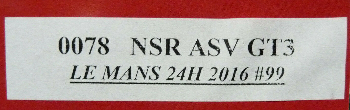 NSR - 1:32 0078AW ASV GT3 Le Mans 24H 2016 No.99 slot car also suits scalextric/carrera