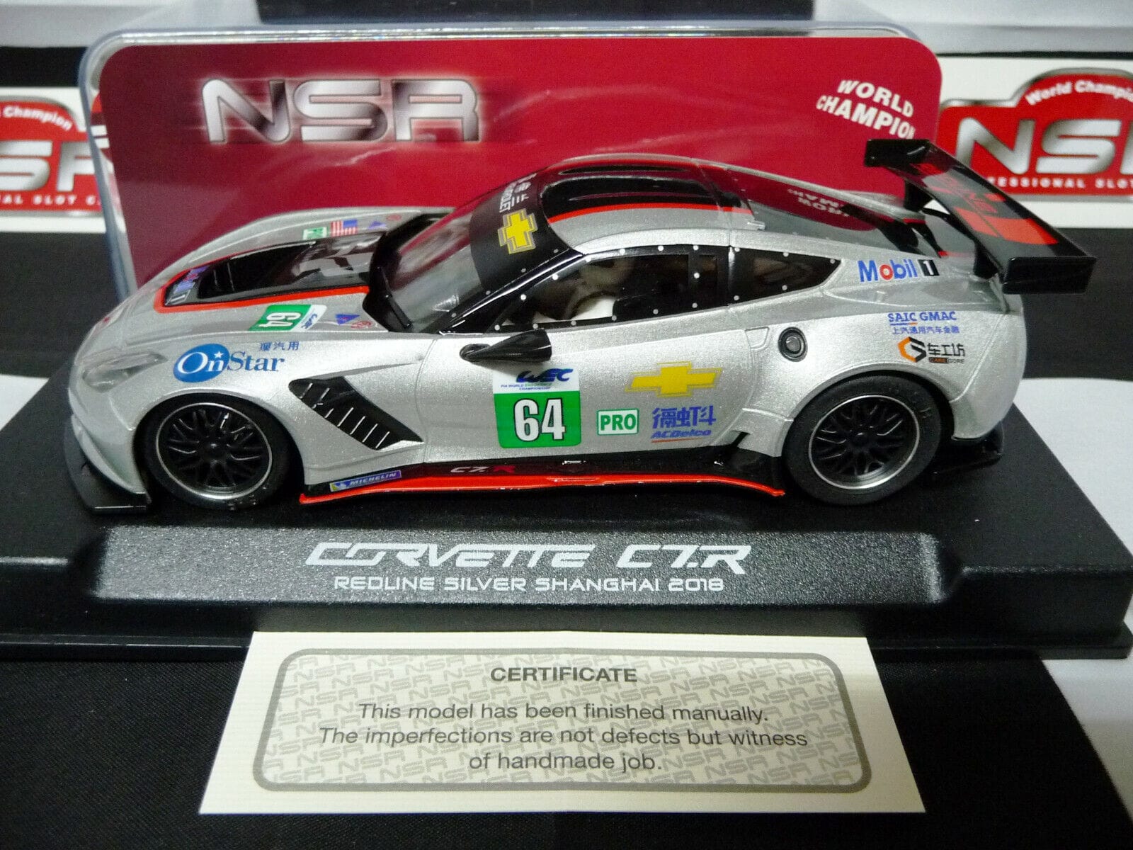 NSR - 1:32 0096AW Corvette C7R Redline Shanghai 2018 No.64 slot car also suits scalextric/carrera