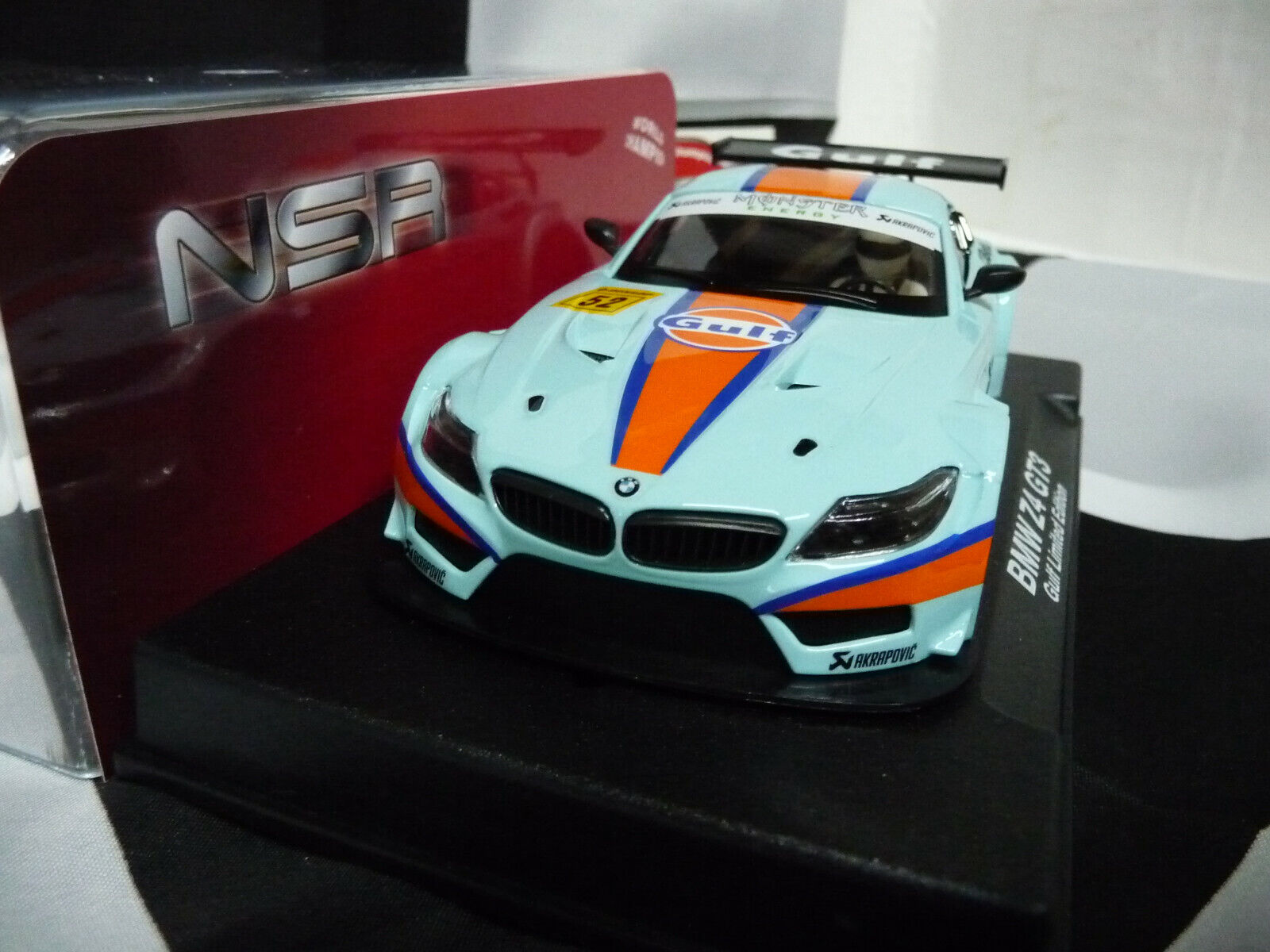 NSR - 1:32 0103AW BMW Z4 GT3 Gulf Edition No.52 slot car also suits scalextric/carrera
