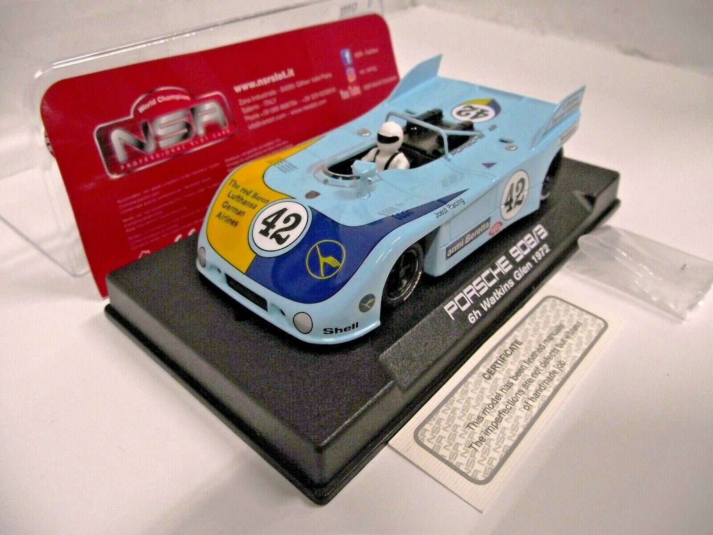 NSR 1:32 0104 Porsche 908/3 Watkins Glen 6h 1972 No.42 slot car also suits  scalextric/carrera