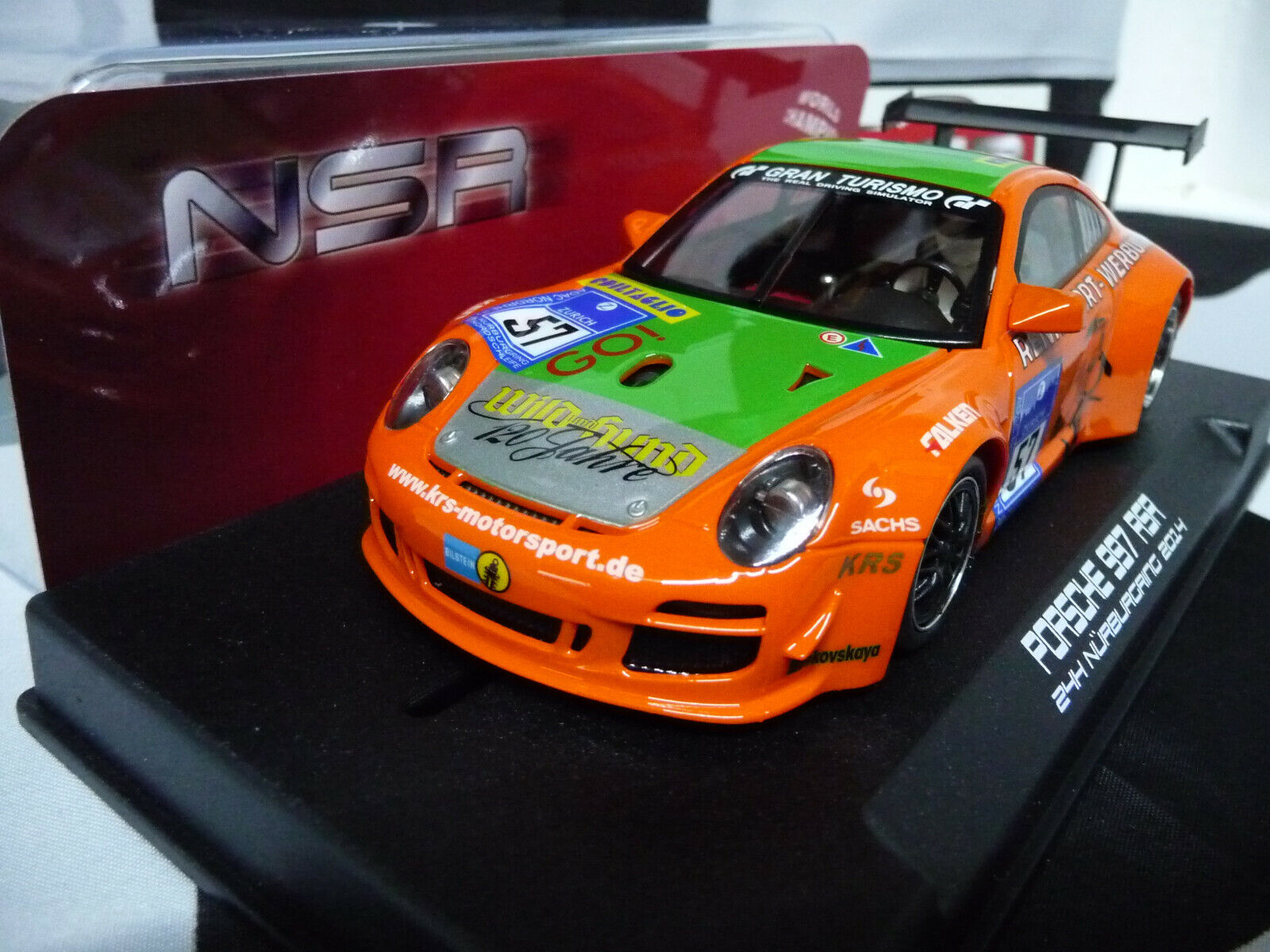 NSR - 1:32 0110AW Porsche 997 RSR N/Berg 2014 24H No.57 slot car also suits scalextric/carrera