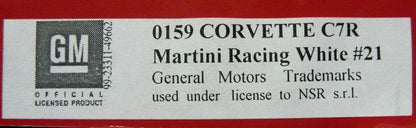 NSR -  1:32 0159AW Corvette C7R Martini Racing White No.21 slot car also suits  scalextric/carrera
