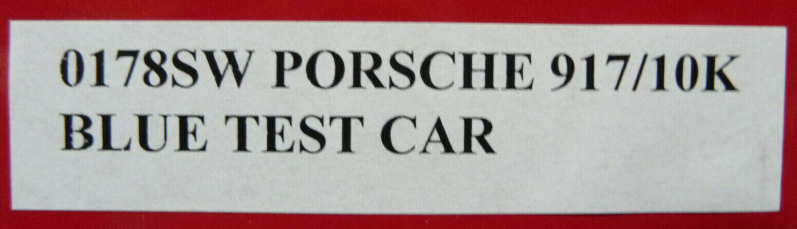 NSR - 1:32 0178SW Porsche 917/10K Blue Test Car slot car also suits scalextr/carrera