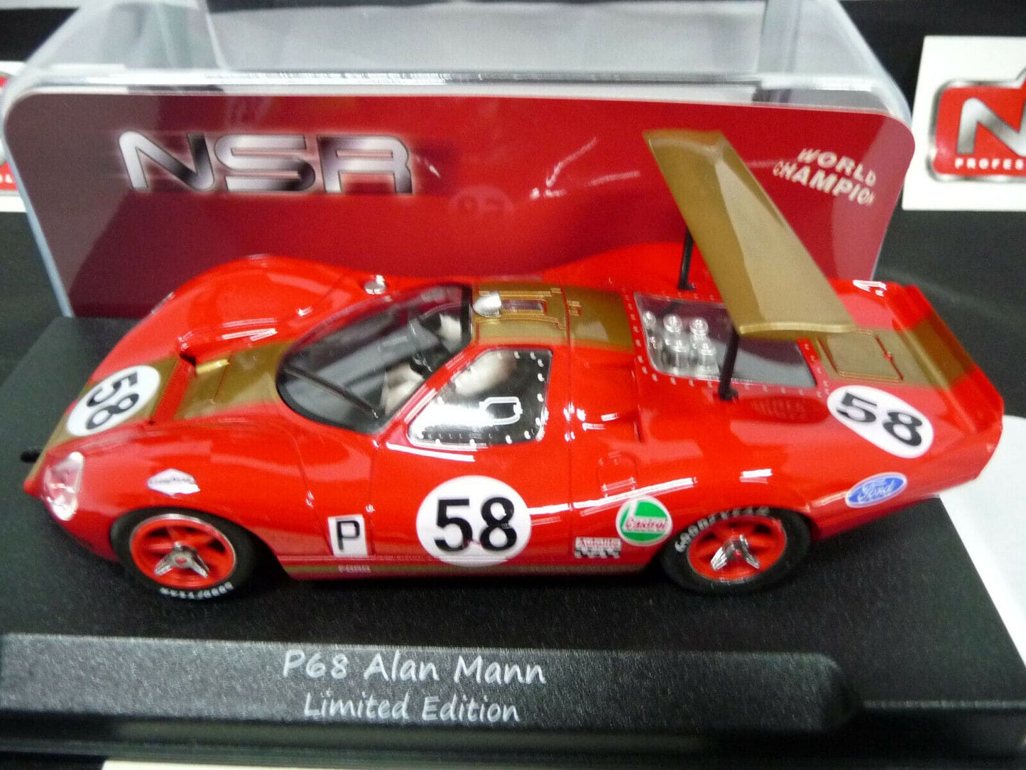 NSR 1:32 1146SW P68 BOAC 500 A.Mann 1969 No.58 slot car also suits  scalex/carrera