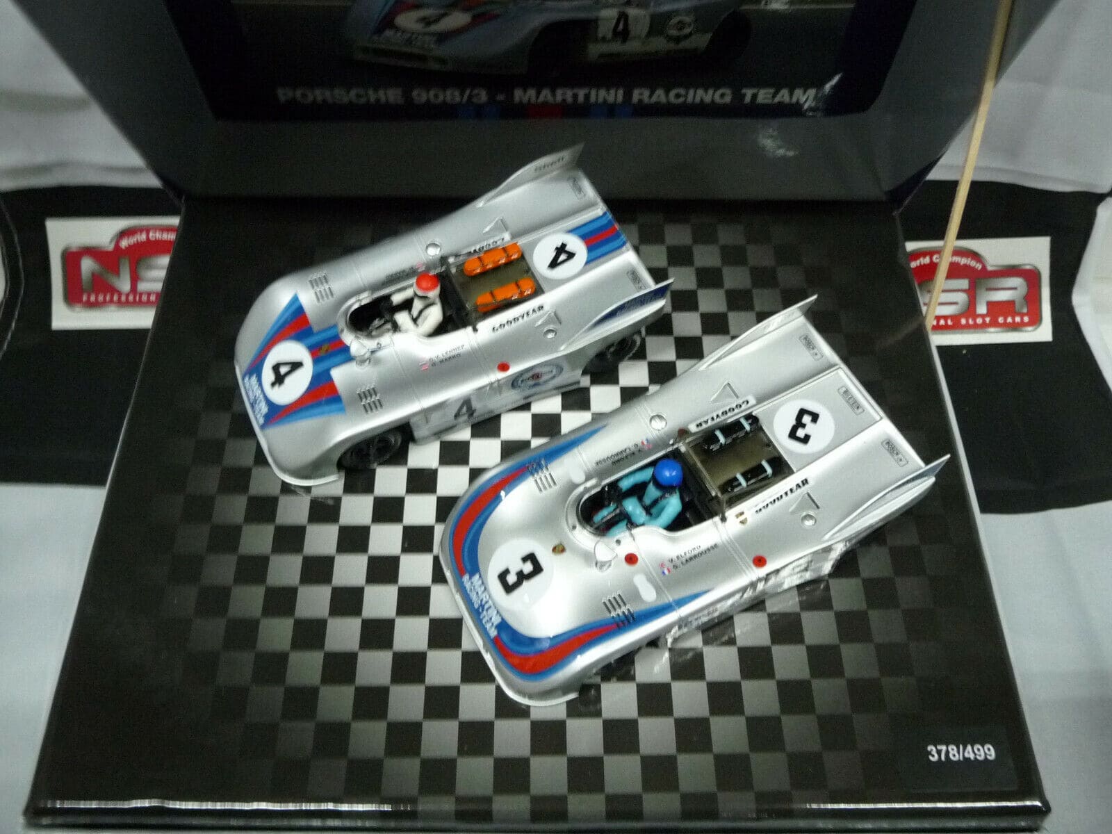 NSR - 1:32 SET10 Porsche 908/3 1000km Nurburgring 71 Martini slot car also suits Scalex/Carrera