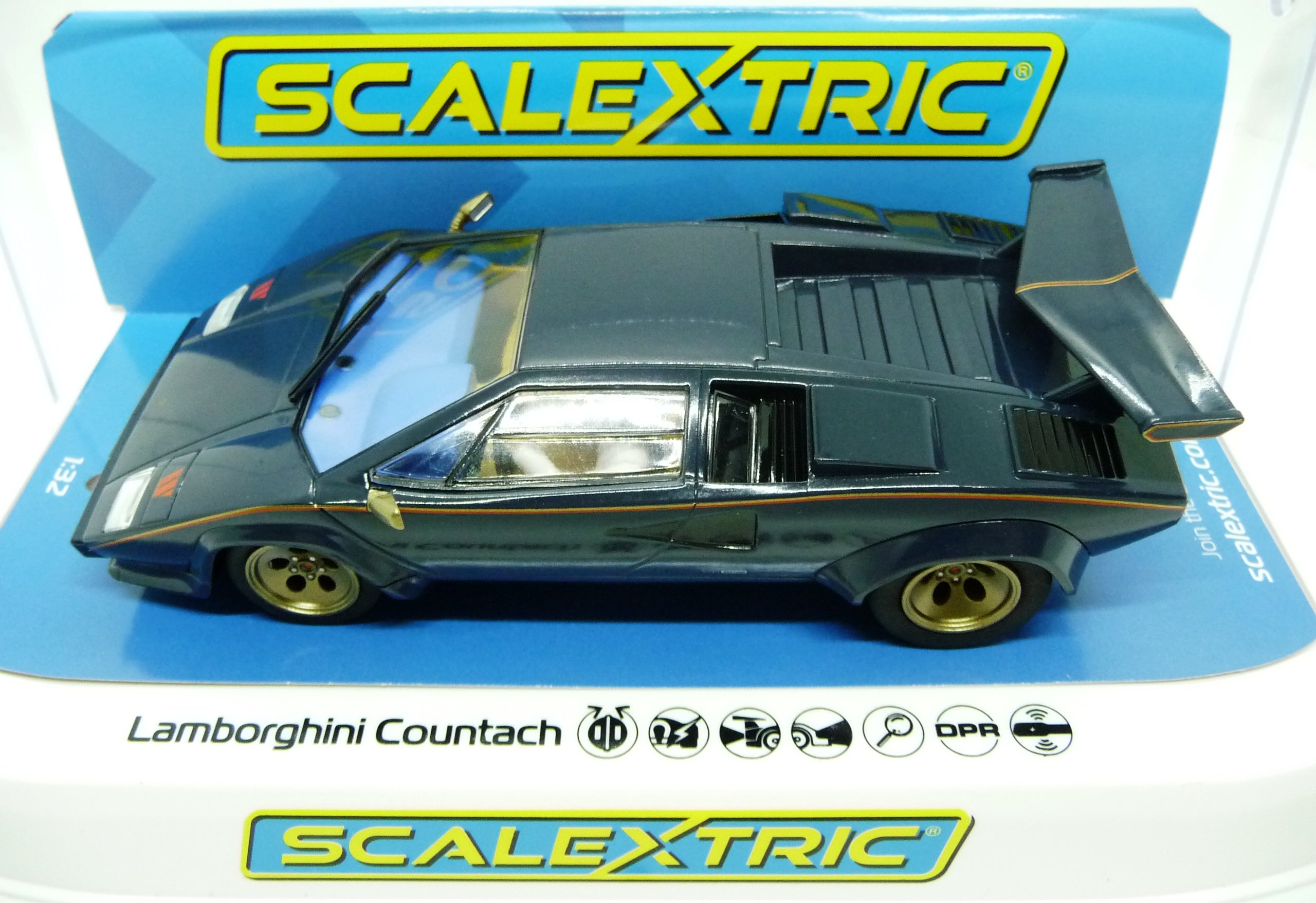 Scalextric - C4411 Lamborghini Countach - Blue+ Gold