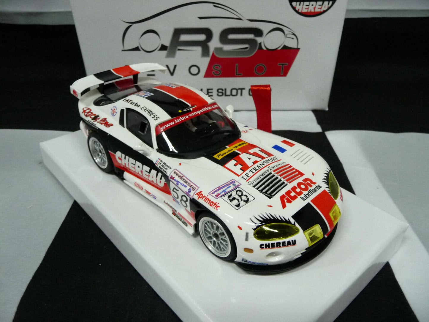 Revoslot 1:32 RS0034 Dodge Viper Chereu Racing White No58 Scalextric/Carrera