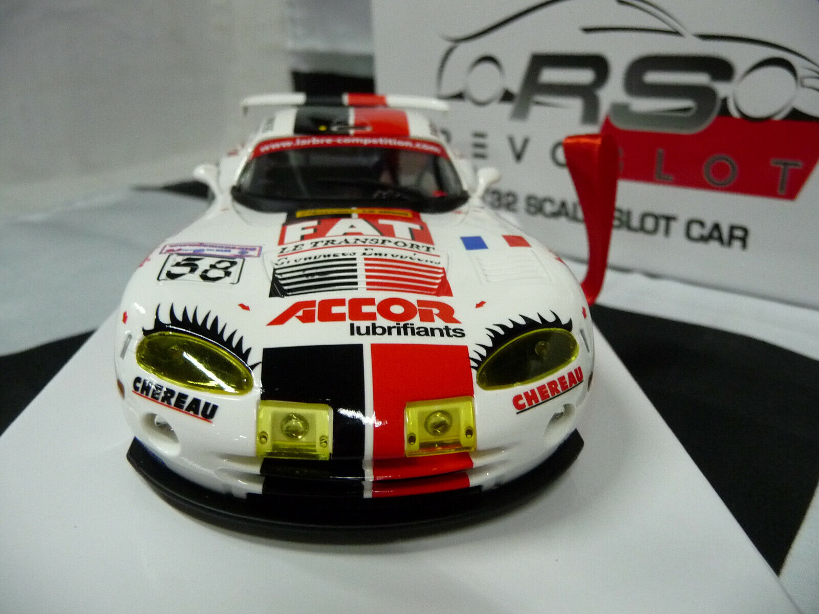 Revoslot - 1:32 RS0034 Dodge Viper Chereu Racing White No58 Scalextric/Carrera