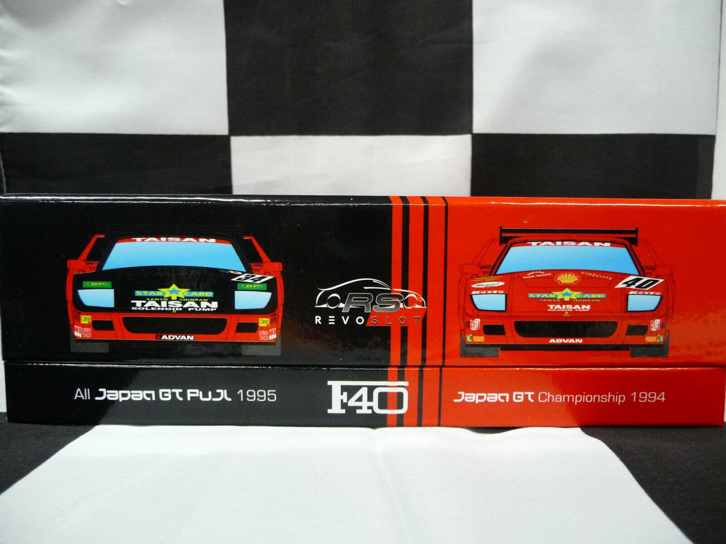 Revoslot 1:32 RS0099 Ferrari F40 TEAM TAISAN Twin Pack No34 No.40 Scalex/Carr