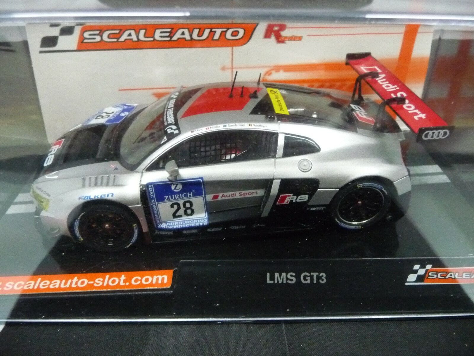 Scaleauto 1:32 SC6163R Audi LMS GT3 No28 slot car also suits Scalextric/Carrera