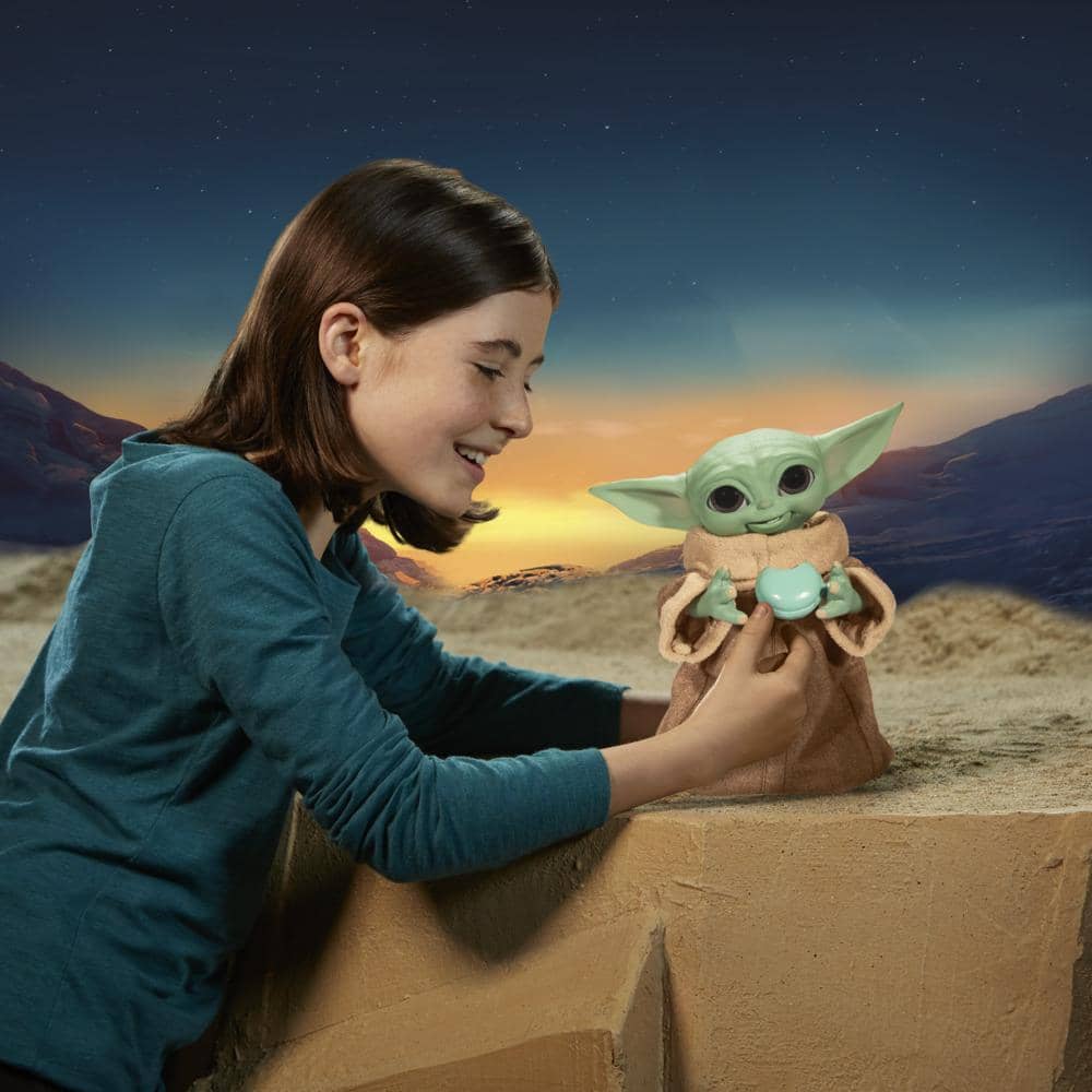 Star Wars Galactic Snackin Grogu 9.25-inch-tall Animatronic Toy Over 40 Sound And Motion Combinations Ages 4 And Up  Hasbro