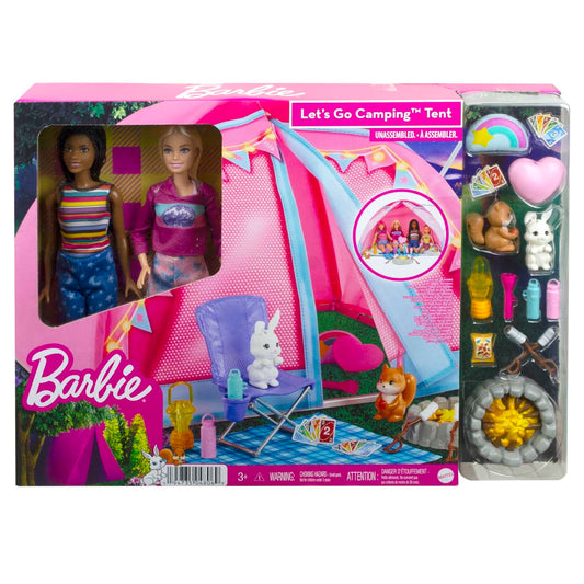 Barbie -  It Takes Two Camping Playset With Tent 2 Barbie Dolls & Accessories