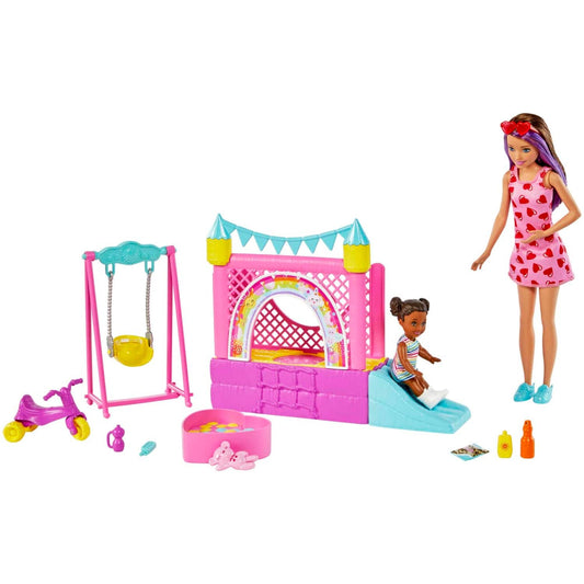 Barbie -  Skipper Babysitters Inc. Bounce House Playset With Dolls & Accessories