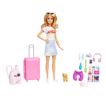Barbie -  Doll And Accessories Travel Set With Puppy