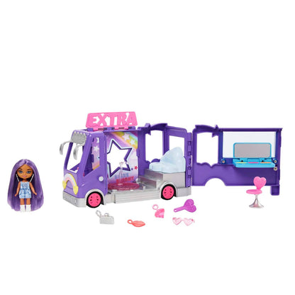 Barbie -  Extra Mini Minis Tour Bus Playset With Doll Expandable Vehicle Clothes And Accessories